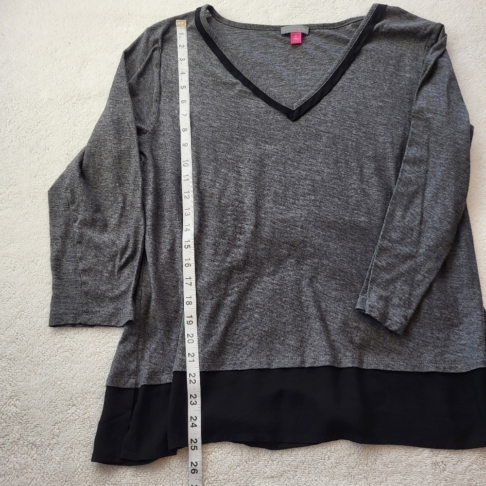 Vince Camuto Long Sleeve Gray Top Layered Look Women's Size XL - Picture 6 of 8